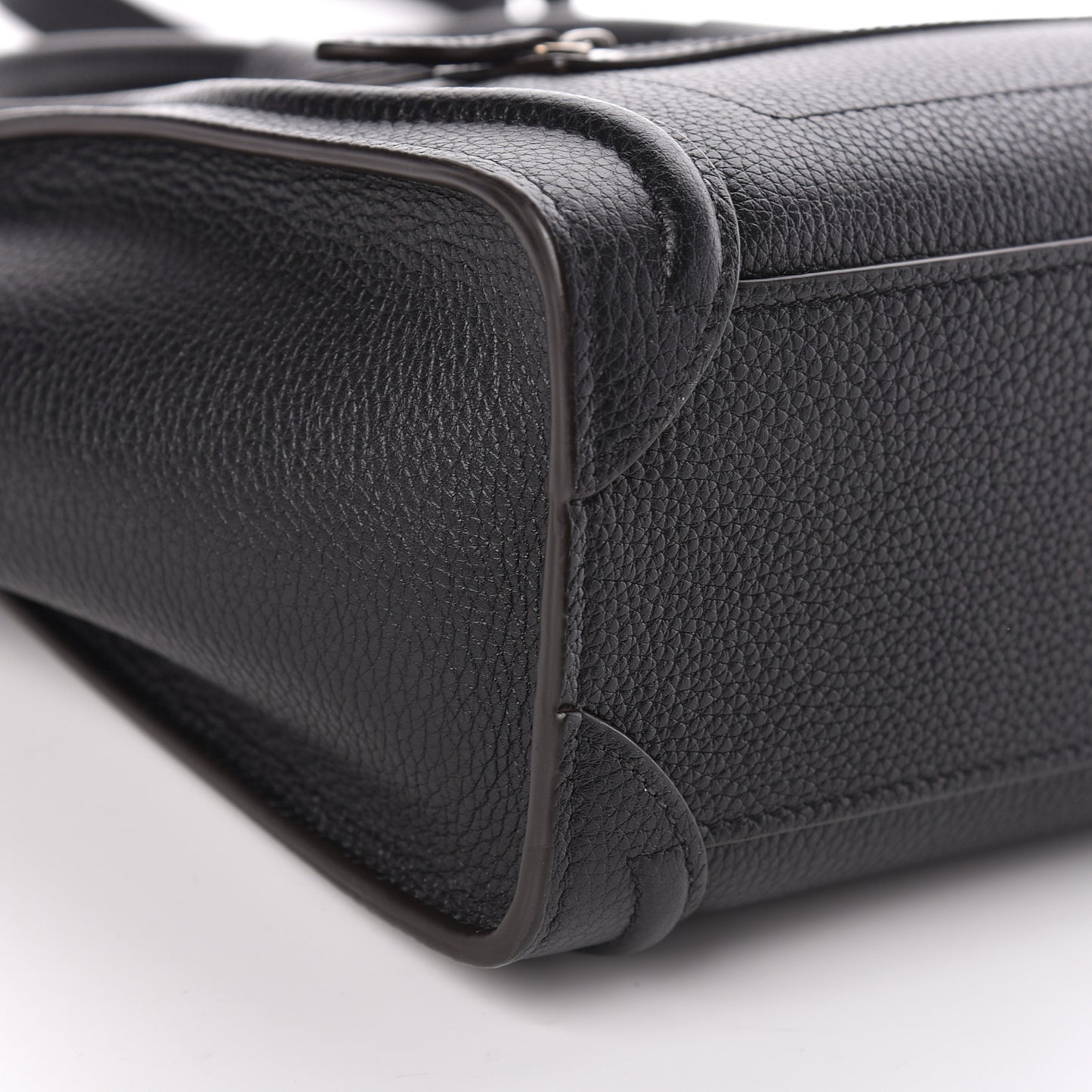 Drummed Calfskin Nano Luggage Black