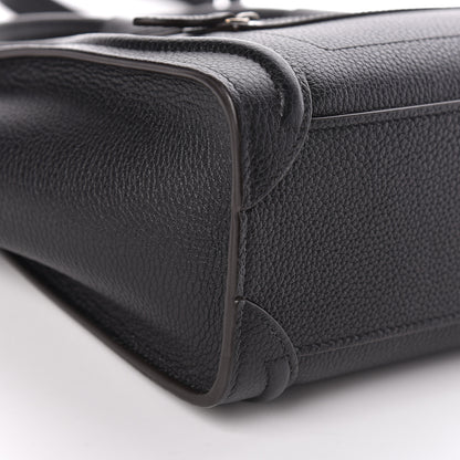 Celine Drummed Calfskin Nano Luggage Black 5 of 9