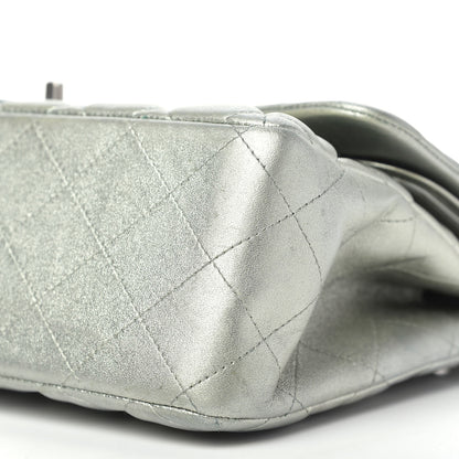 Chanel Metallic Lambskin Quilted Jumbo Double Flap Green 11 of 12