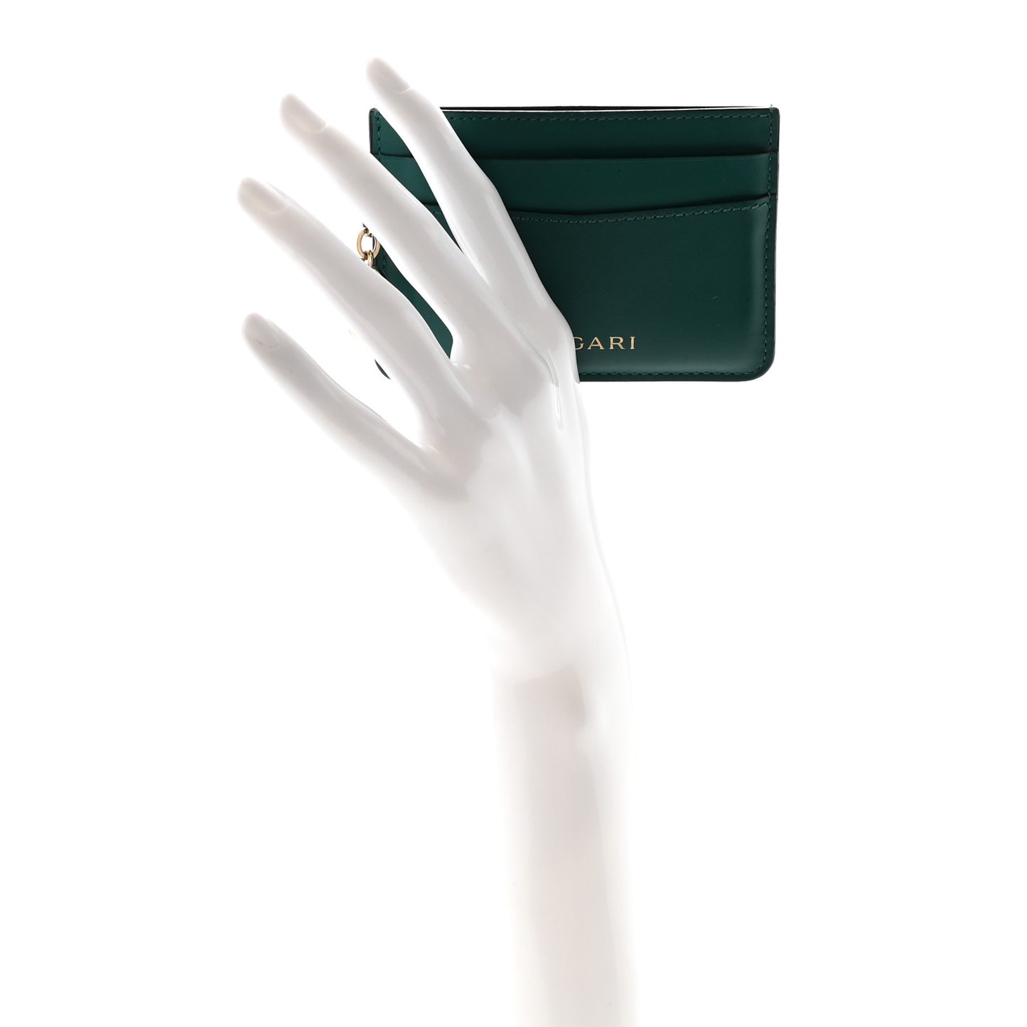 Serpenti Calfskin Card Holder Green Amethyst