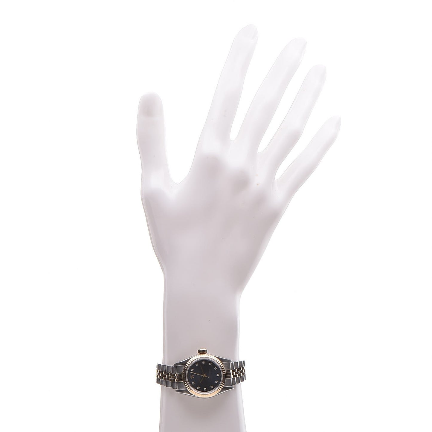 Stainless Steel 18K Yellow Gold Diamond 26mm Oyster Perpetual Datejust Watch Black 67193