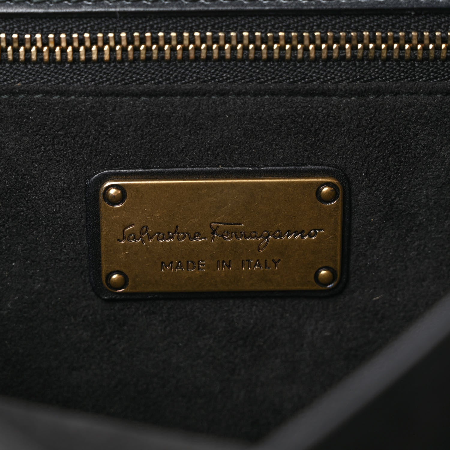 Salvatore Ferragamo Calfskin Whipstitch Kamelia Shoulder Bag Black 6 of 9