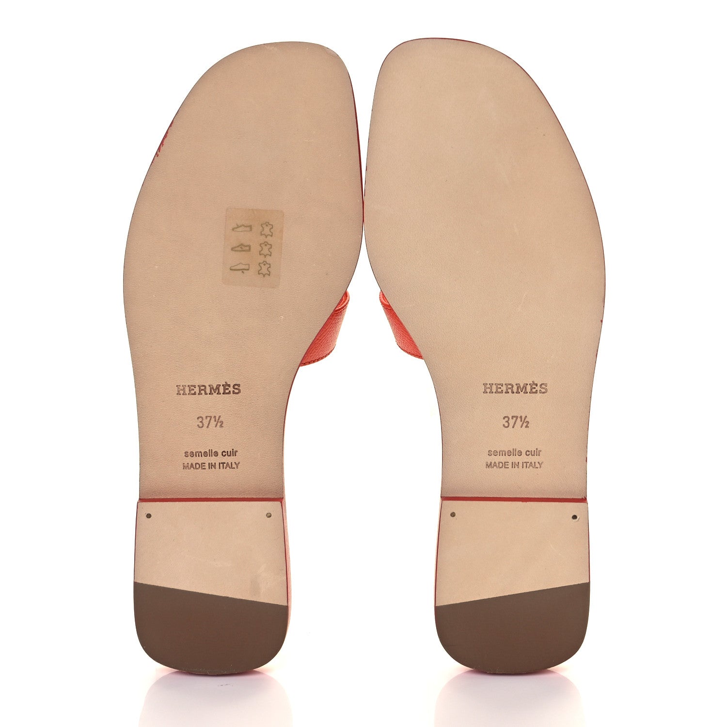 Hermes Epsom Oran Sandals 37.5 Rose Sorbet 5 of 9