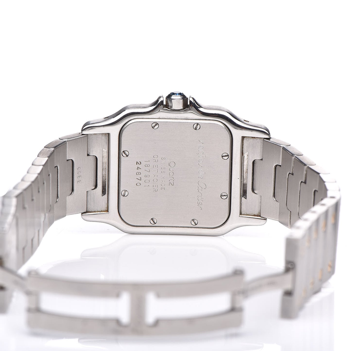 Stainless Steel 18K Yellow Gold 29mm Santos De Galbee Quartz Watch