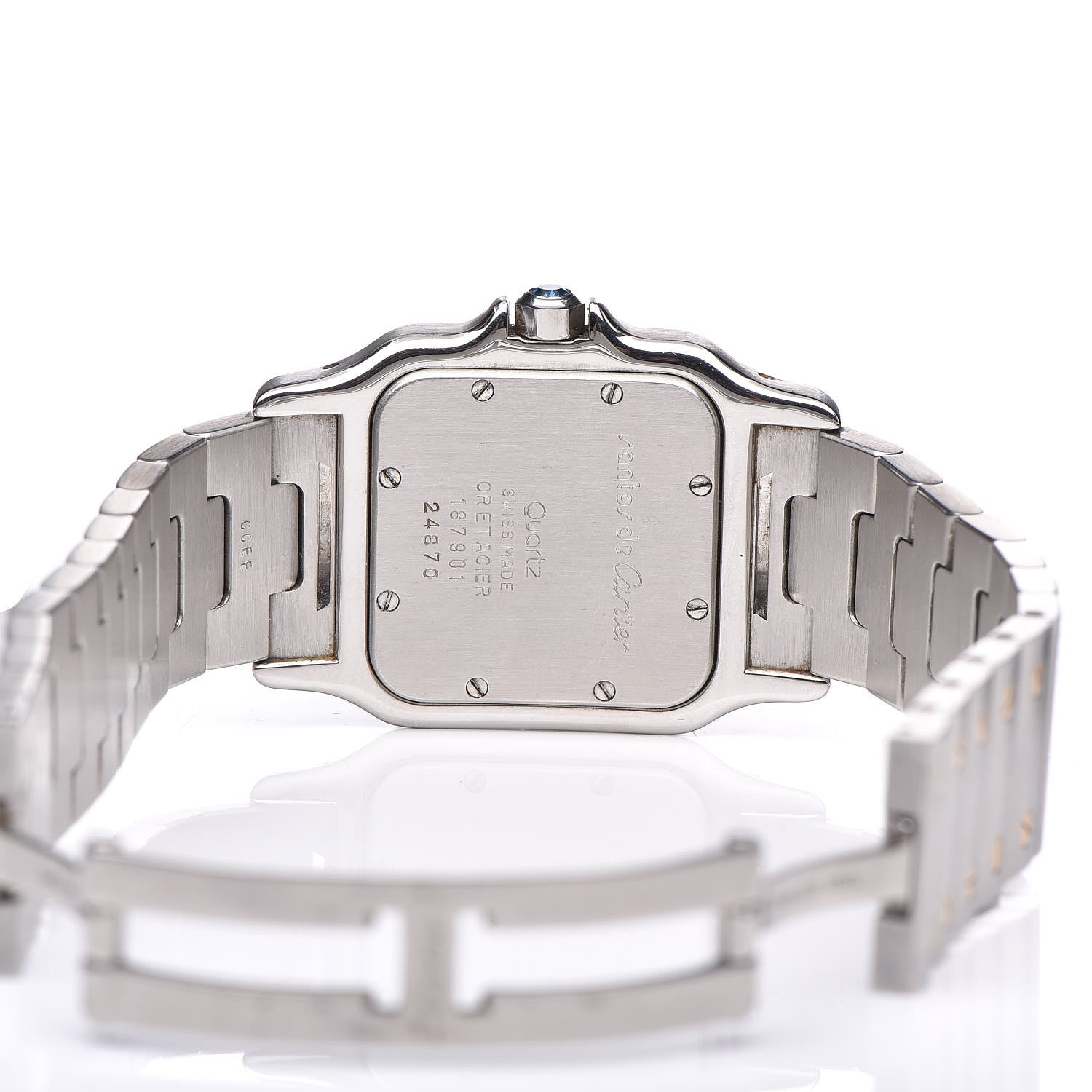 Cartier Stainless Steel 18K Yellow Gold 29mm Santos De Galbee Quartz Watch 5 of 7