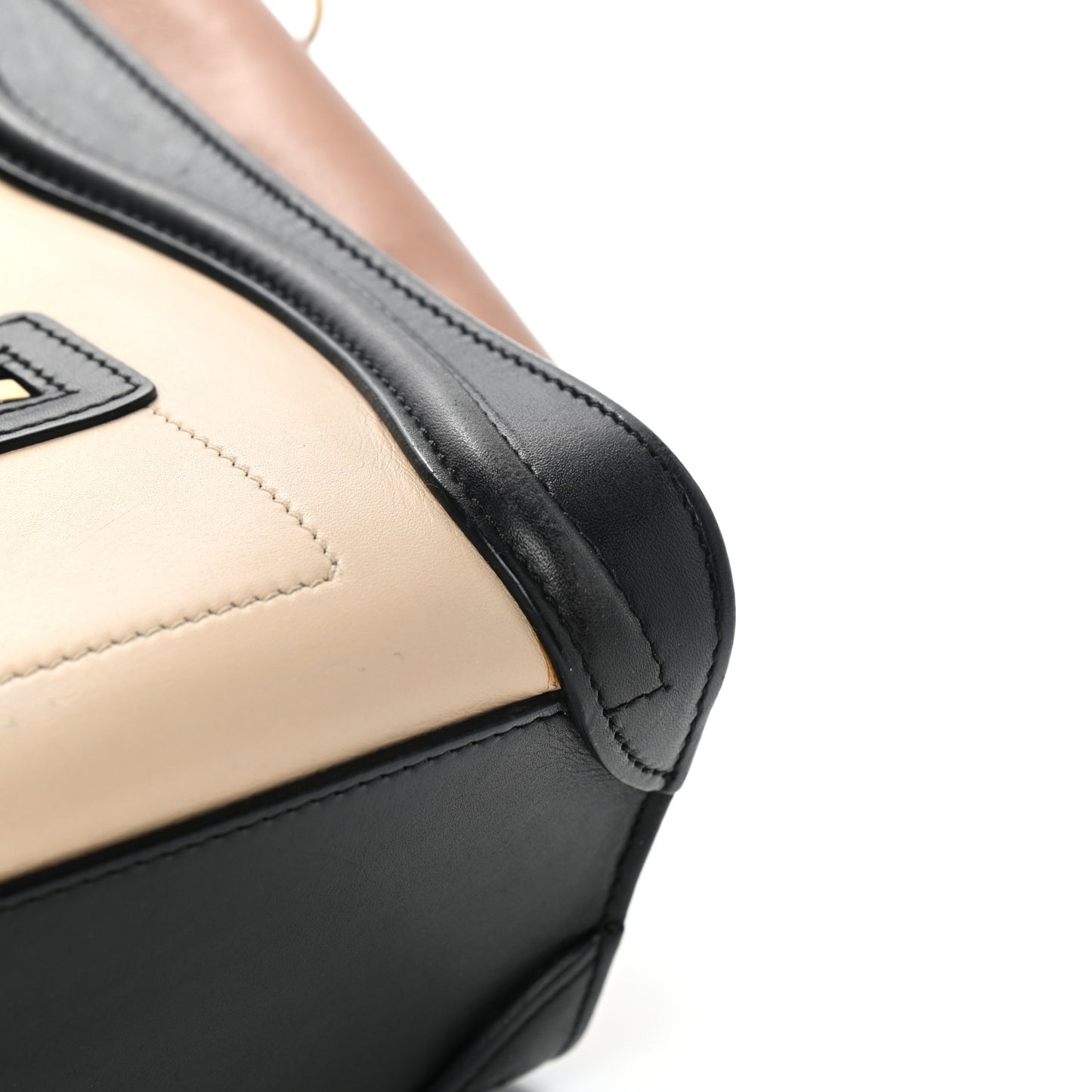 Smooth Calfskin Nano Tri-Color Luggage White
