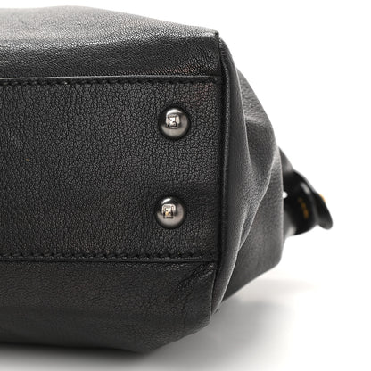 Fendi Goatskin Zucca Medium Peekaboo Iconic Satchel Black Tobacco 11 of 13