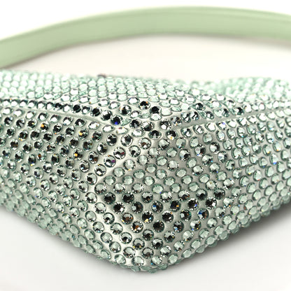 Prada Satin Crystal Triangle Pouch Acqua 6 of 6