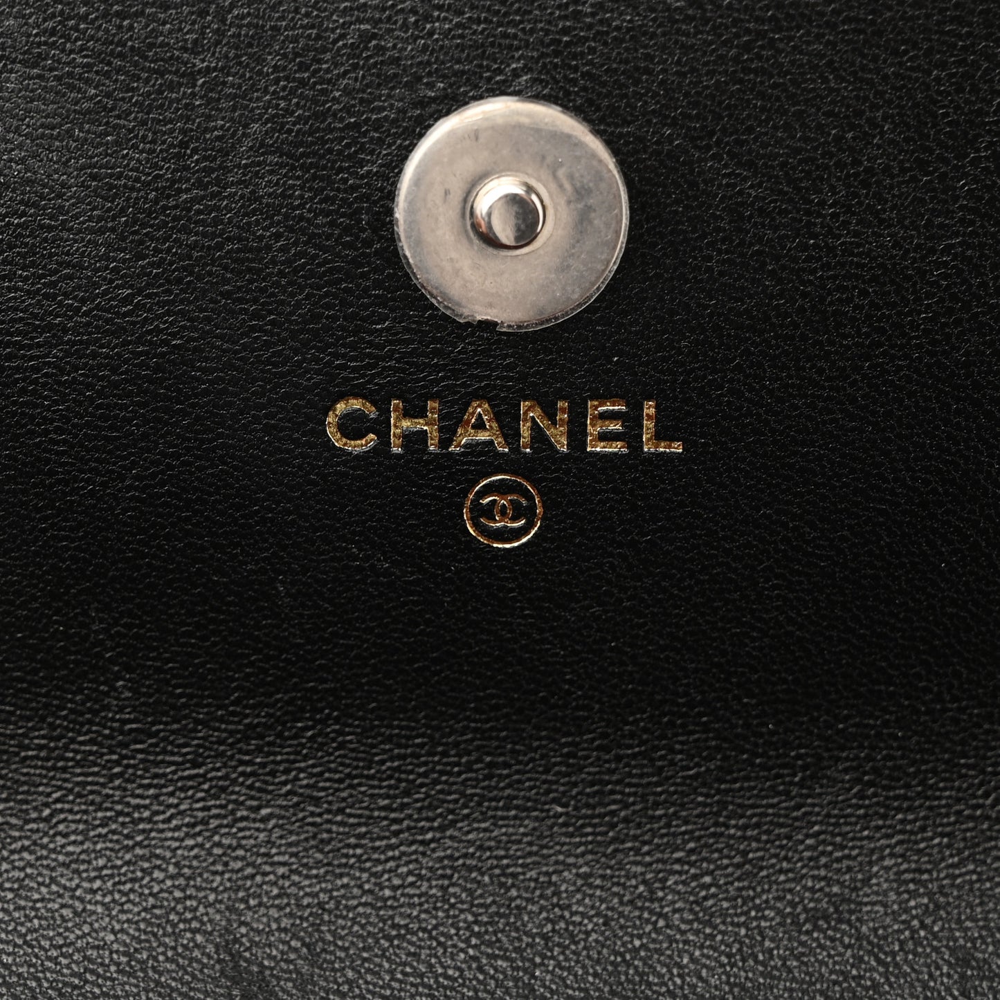 Lambskin Quilted Chanel 19 Flap Phone Holder With Chain Black