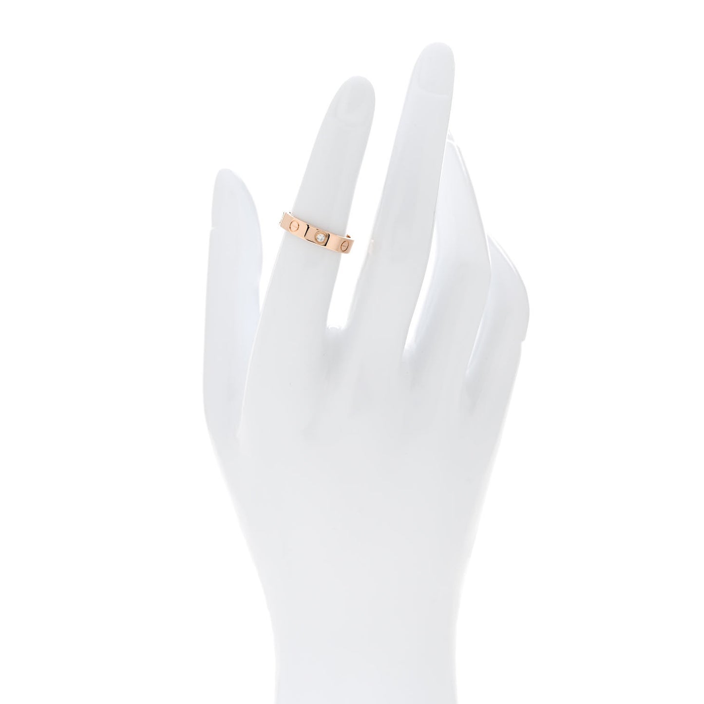 18K Pink Gold Diamond 4mm LOVE Wedding Band Ring 50 5.25