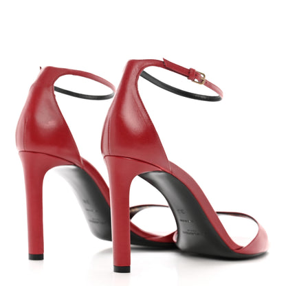 Saint Laurent Smooth Calfskin Bea 90 Ankle Strap Sandals 38 Opyum 38 Red 4 of 15