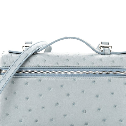 Loro Piana Ostrich L19 Extra Pocket Pouch Blue Celadon 7 of 10