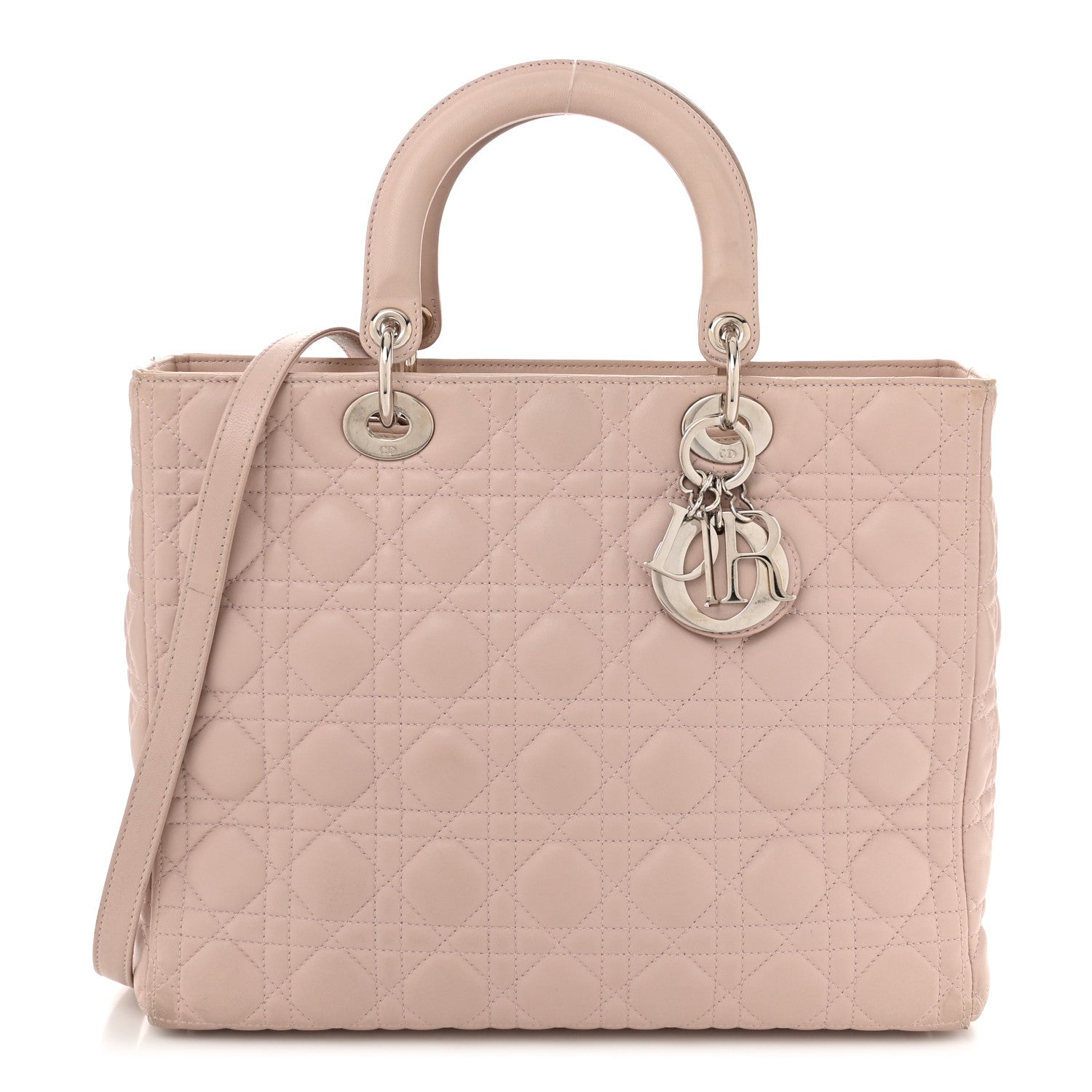 Christian Dior Lambskin Cannage Large Lady Dior Light Pink 1 of 12