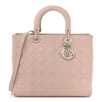 Christian Dior Lambskin Cannage Large Lady Dior Light Pink 1 of 12