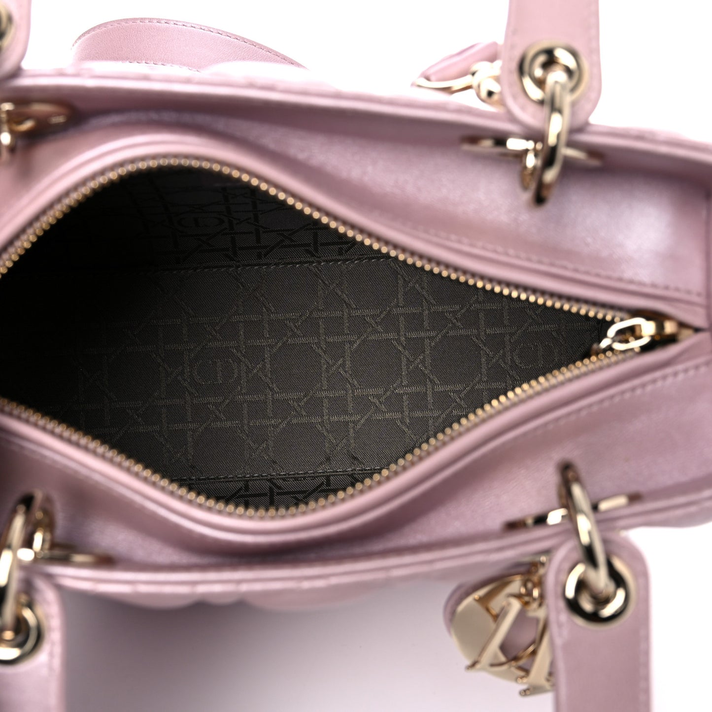 Pearly Lambskin Cannage Medium Lady Dior Lotus