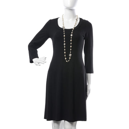 Chanel Crystal Pearl CC Long Necklace Silver 2 of 6