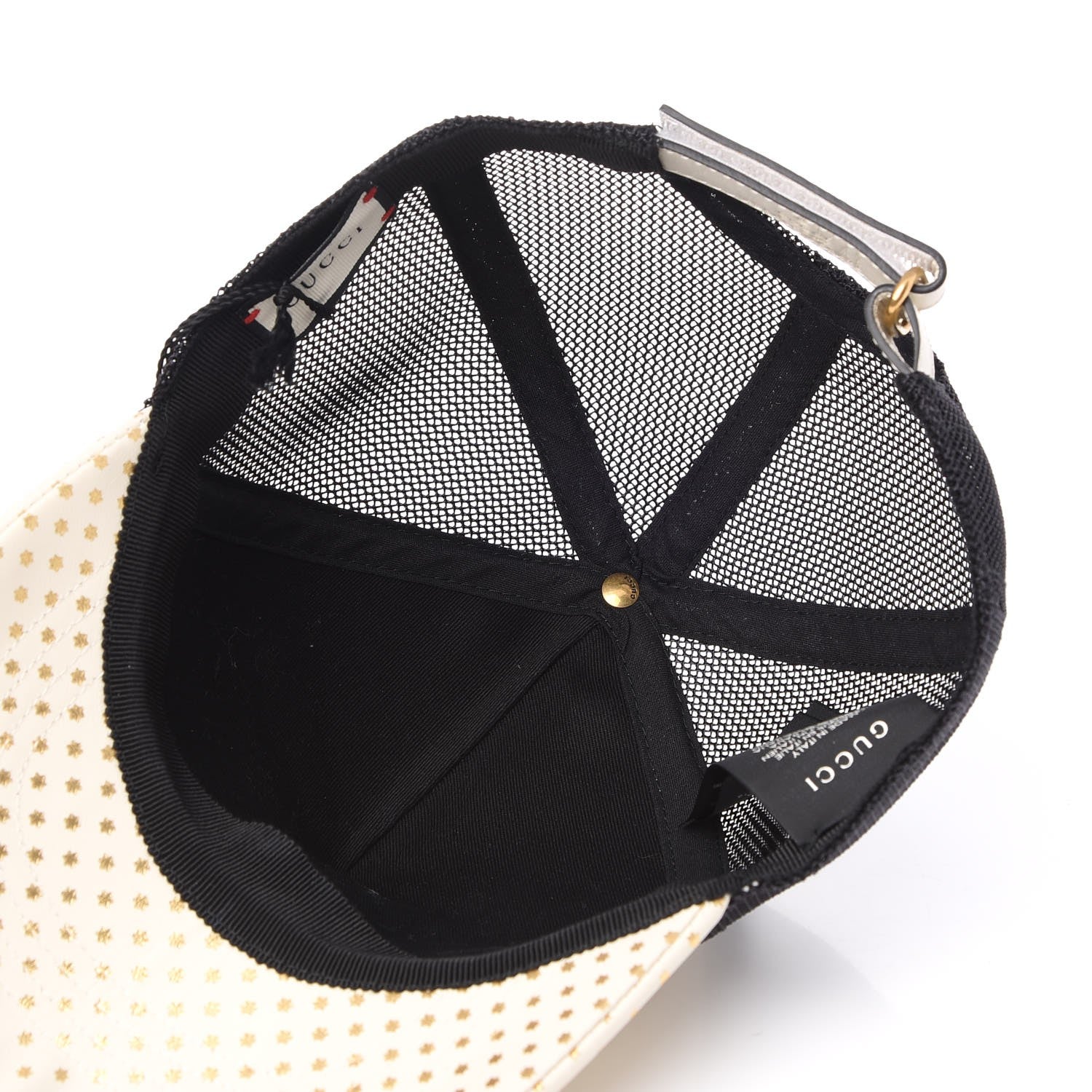Gucci X SEGA Calfskin GUCCY Stars Baseball Hat S Mystic White Gold 5 of 11