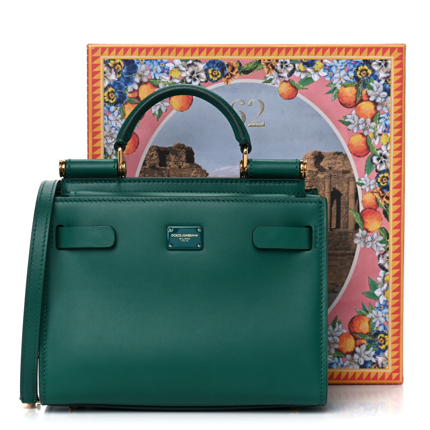 Dolce & Gabbana Calfskin Small Sicily 62 Green 14 of 14