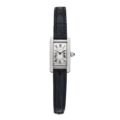 Cartier Stainless Steel Alligator 15mm Tank Americaine Quartz Watch 1 of 5