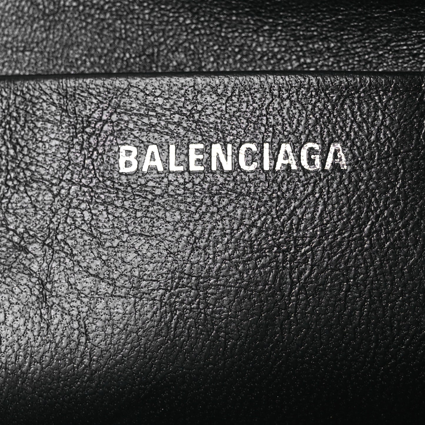 Calfskin Logo Zip Pouch Acid Green Black