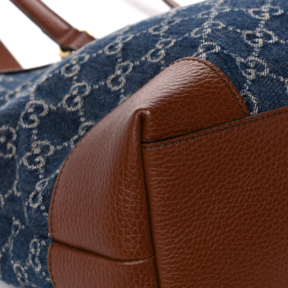 Gucci New Denim GG Monogram Medium Ophidia Shopping Tote Blue Tea Cuir 11 of 15
