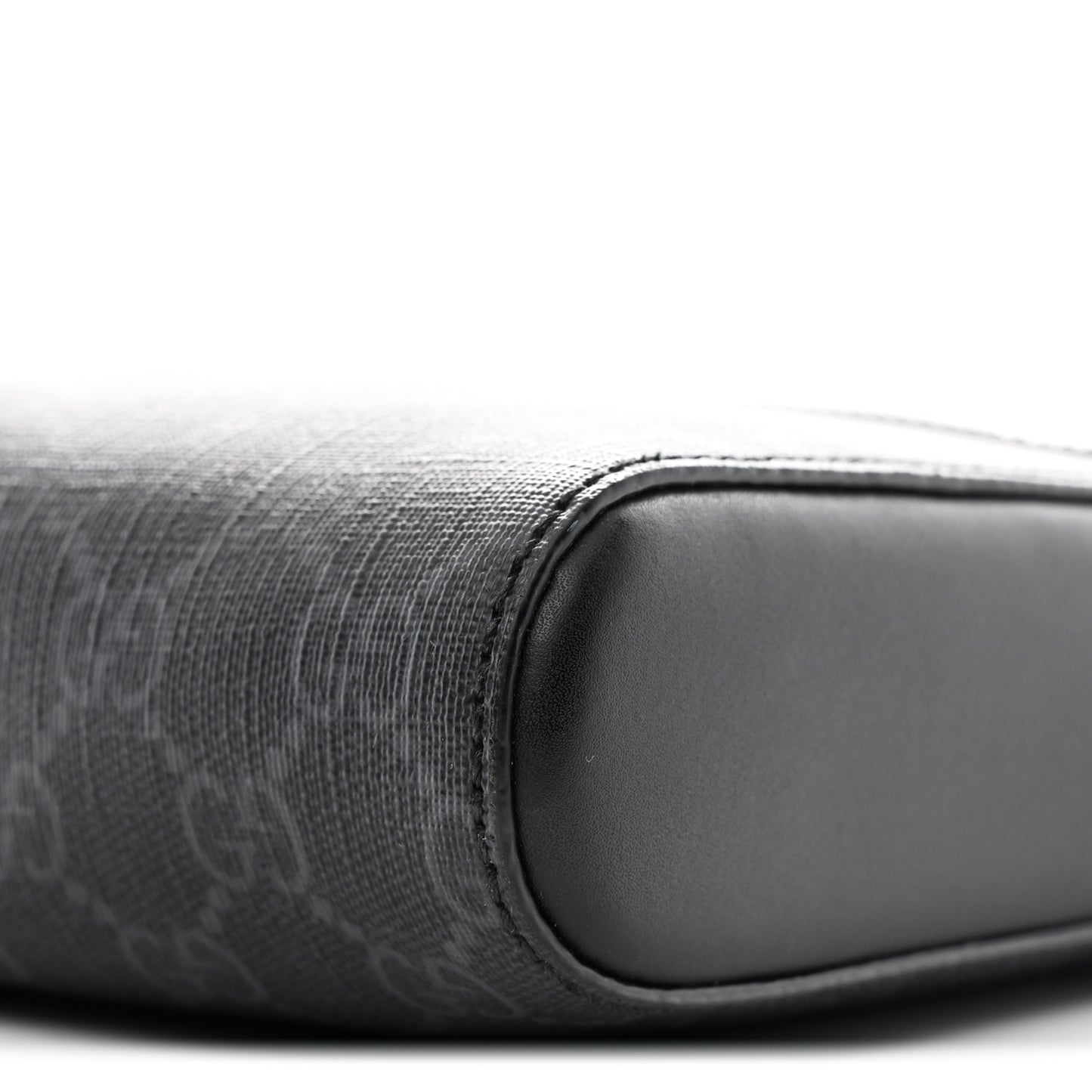GG Supreme Monogram Web Small Flat Messenger Bag Black Grey