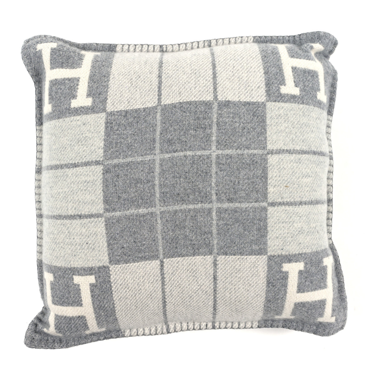 Wool Cashmere Avalon III Pillow PM Ecru Gris Clair