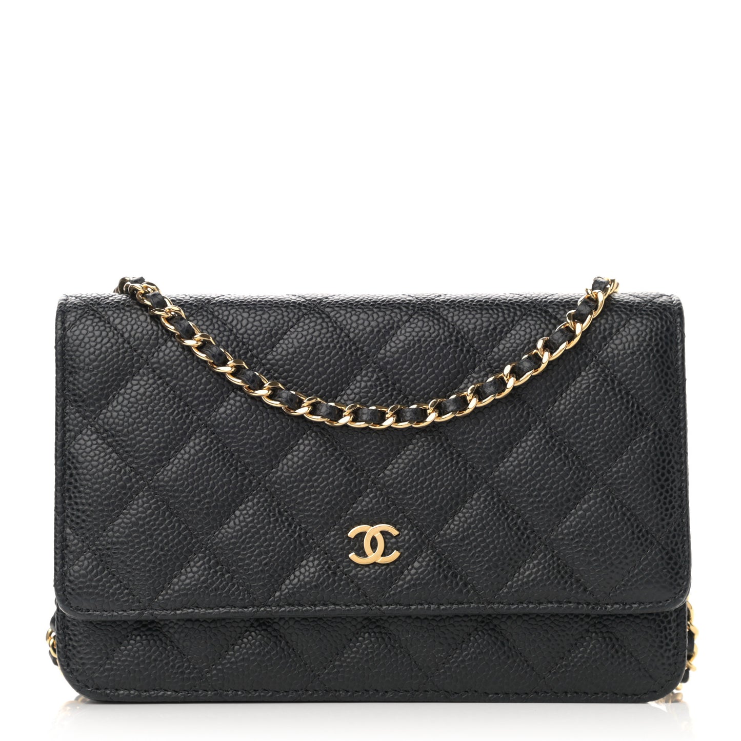 Caviar Quilted Wallet On Chain WOC Black