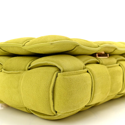 Bottega Veneta Suede Maxi Intrecciato Padded Chain Cassette Crossbody Bag Kiwi 9 of 10