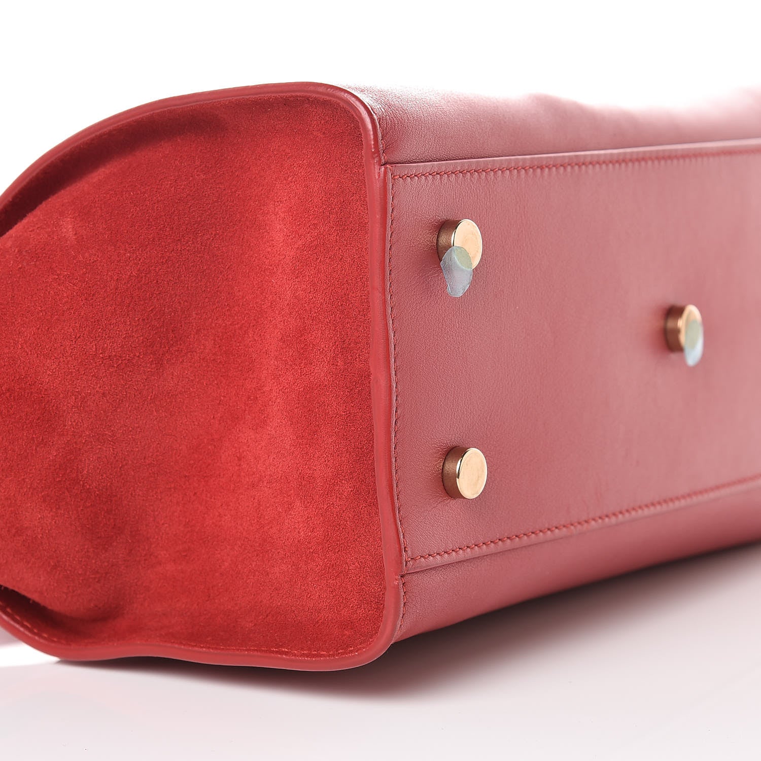 Saint Laurent Calfskin Suede Baby Monogram Downtown Cabas Red 12 of 12