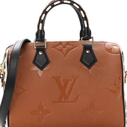 Louis Vuitton Empreinte Monogram Giant Wild At Heart Speedy Bandouliere 25 Caramel 7 of 9