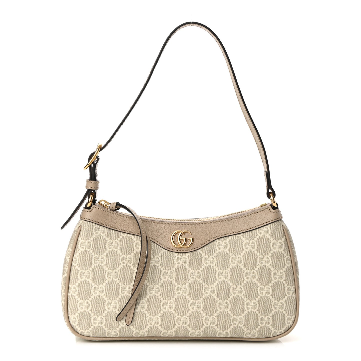 GG Supreme Monogram Textured Dollar Calfskin Small Ophidia Hobo Beige Mystic White Oatmeal