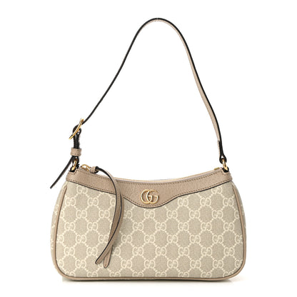 Gucci GG Supreme Monogram Textured Dollar Calfskin Small Ophidia Hobo Beige Mystic White Oatmeal 1 of 10