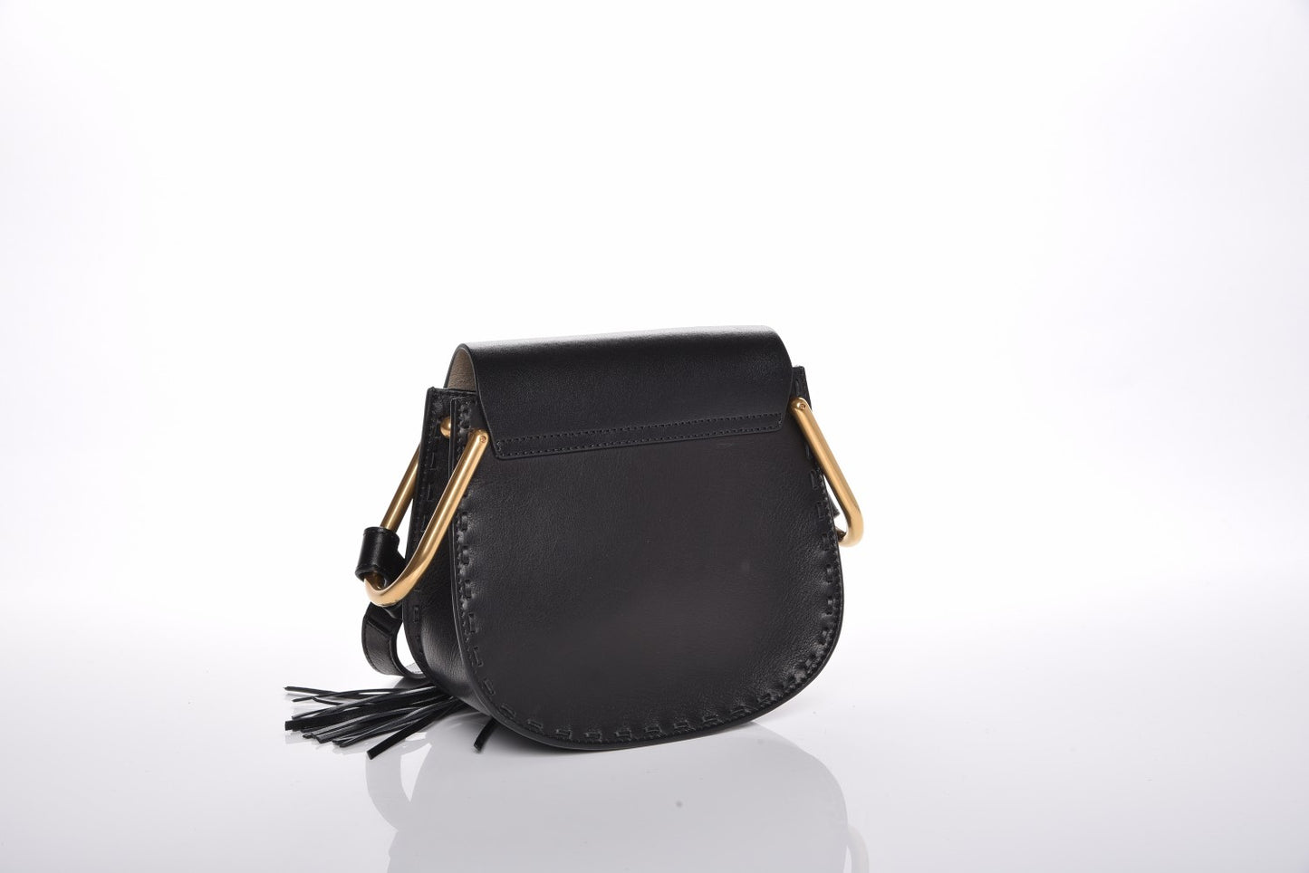 Calfskin Python Studded Mini Hudson Shoulder Bag Black