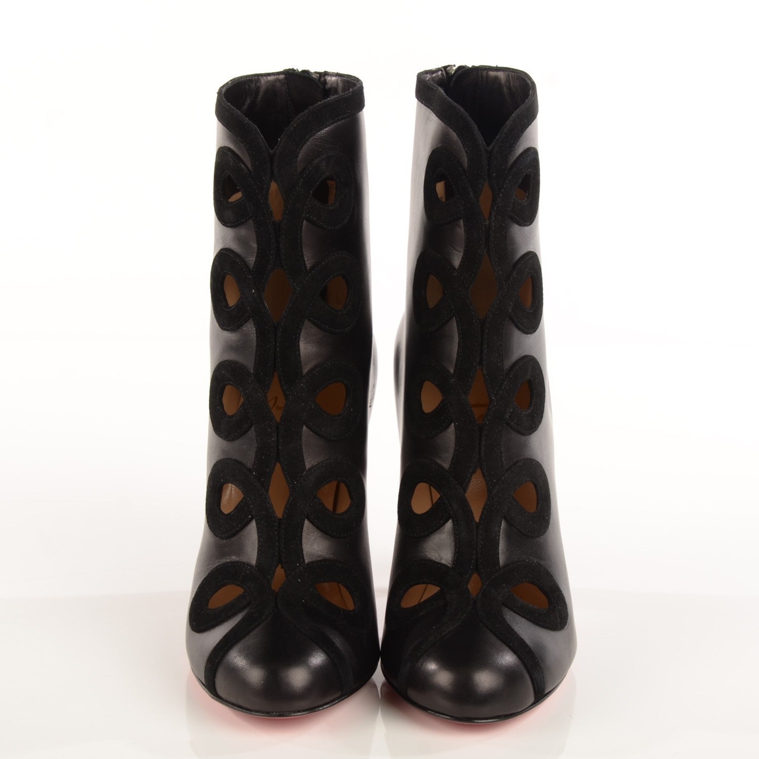 Christian Louboutin Shiny Calf Velour Et Trott 100 Ankle Boots 37.5 Black 2 of 7