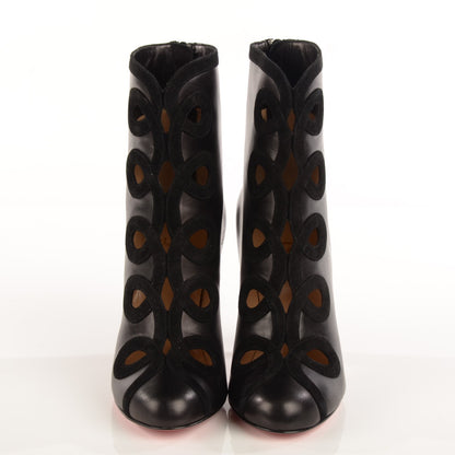 Christian Louboutin Shiny Calf Velour Et Trott 100 Ankle Boots 37.5 Black 2 of 7