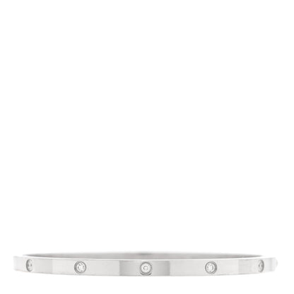Cartier 18K White Gold 10 Diamond Small LOVE Bracelet 17 1 of 7