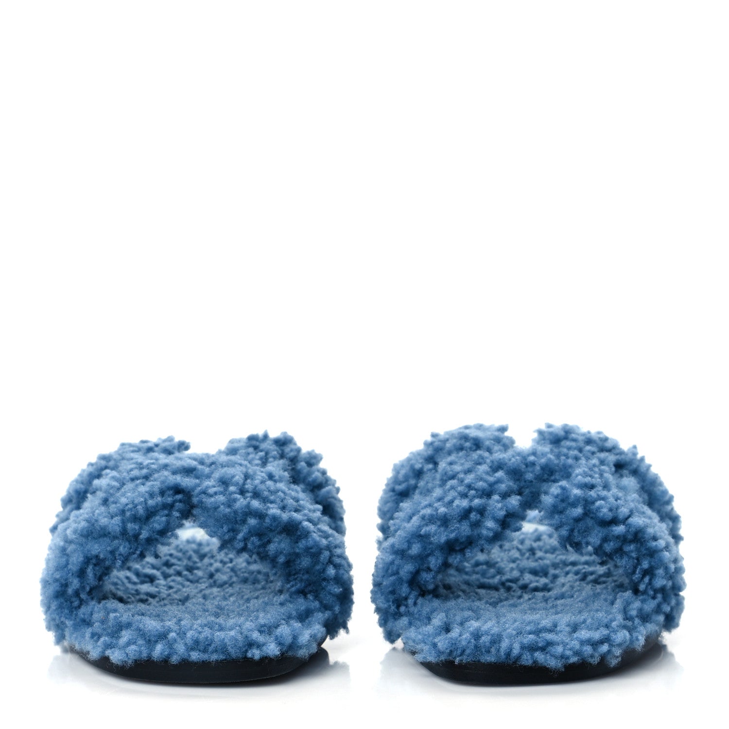 Hermes Woolskin Oran Sandals 36 Bleu 2 of 8