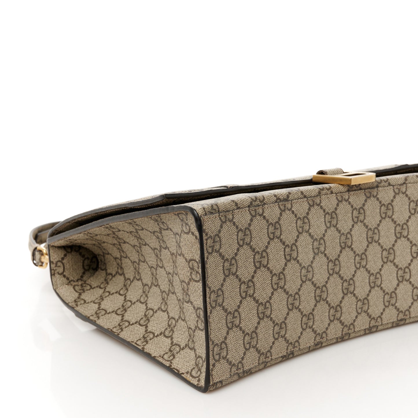 X GUCCI GG Supreme Monogram Medium Hourglass Top Handle Bag Beige Ebony