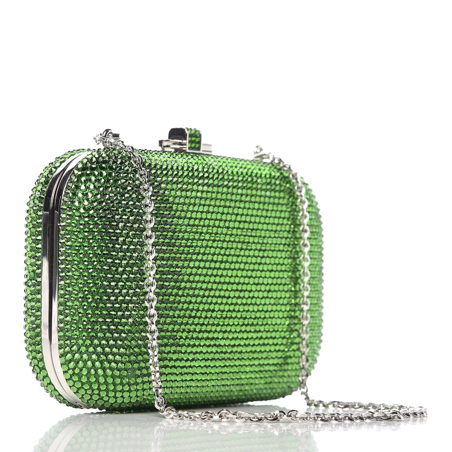Swarovski Crystal Minaudière Clutch Green