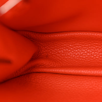 Hermes Taurillon Clemence Halzan 31 GM Orange 11 of 11