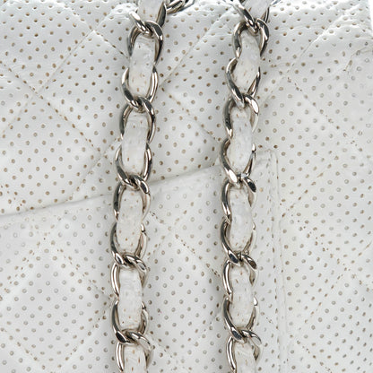 Chanel Lambskin Perforated Jumbo Single Flap White 8 of 11
