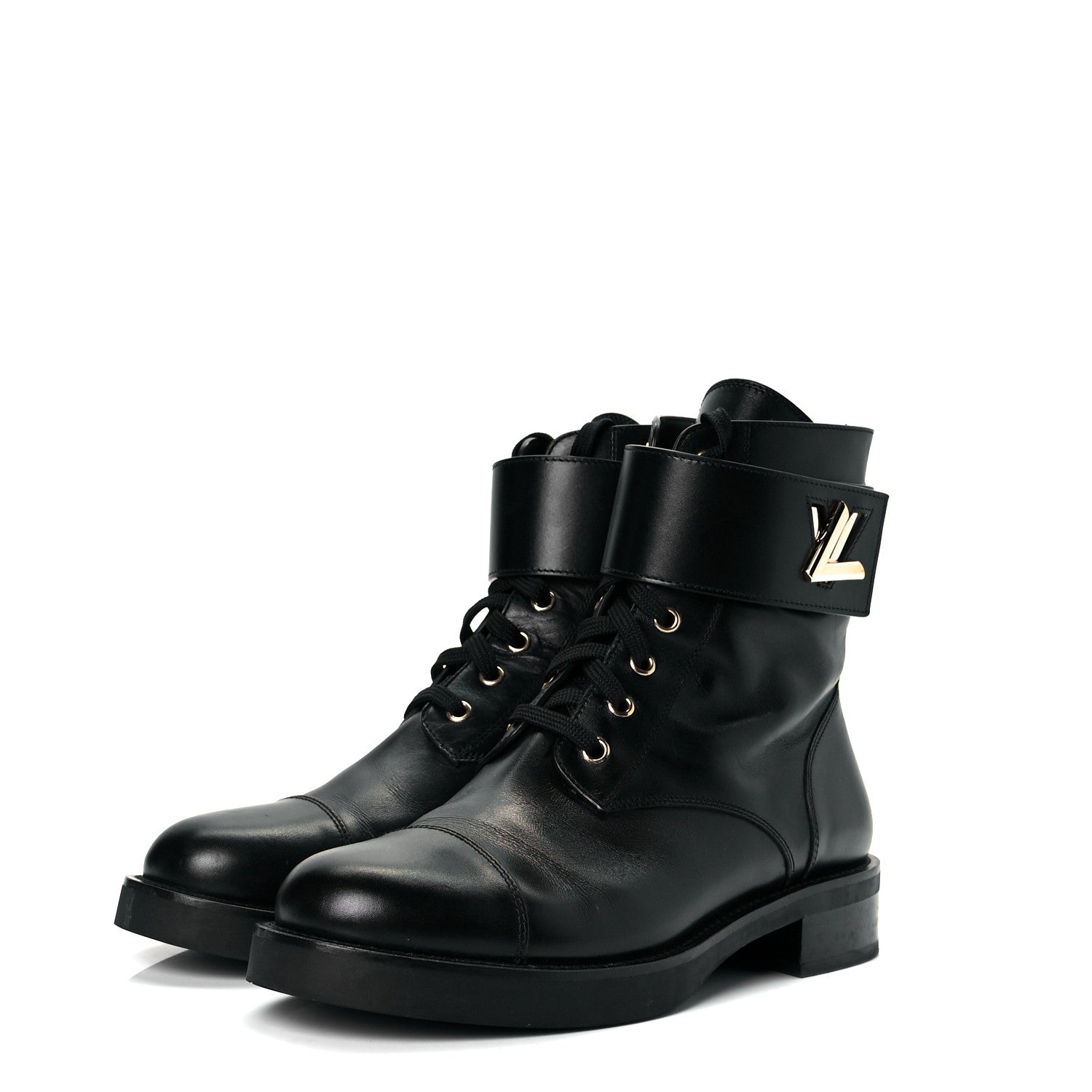 Louis Vuitton Calfskin Wonderland Ranger Boots 39.5 Black 2 of 8