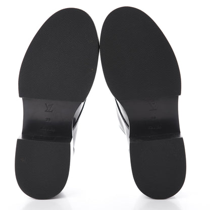 Louis Vuitton Patent Calfskin Blooms Flat Derby Platform Shoes 39 Black 6 of 9