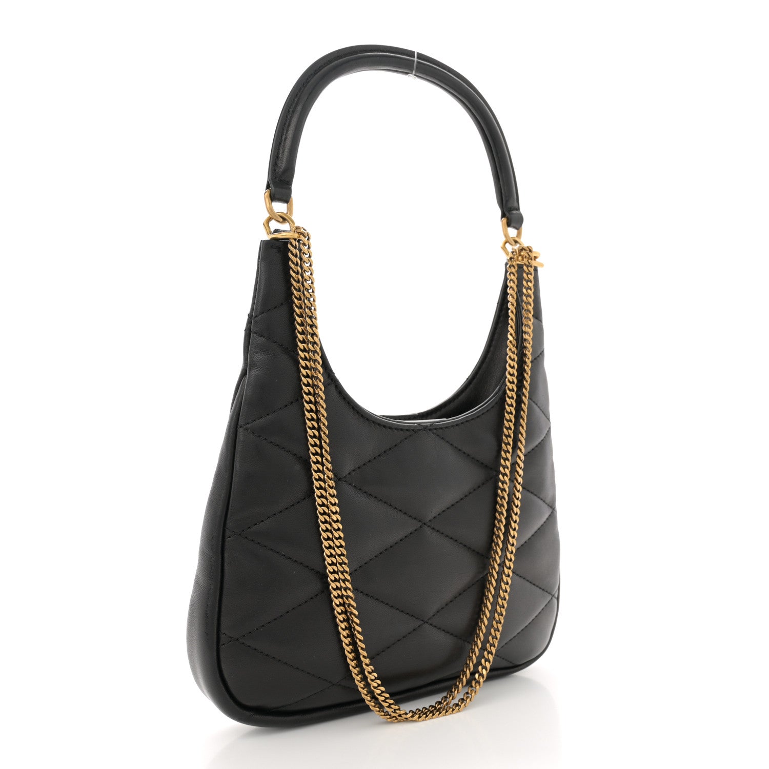Saint Laurent Lambskin Quilted Monogram Sade Hobo Black 3 of 10