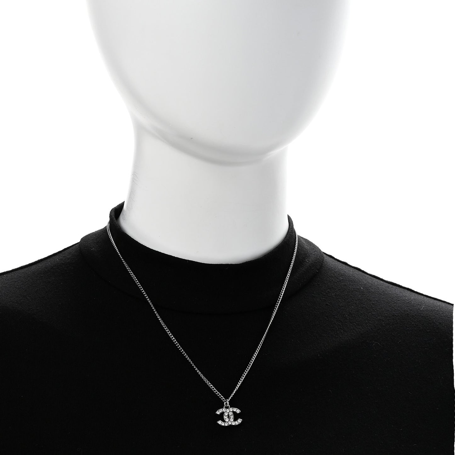 Crystal Timeless CC Necklace Silver