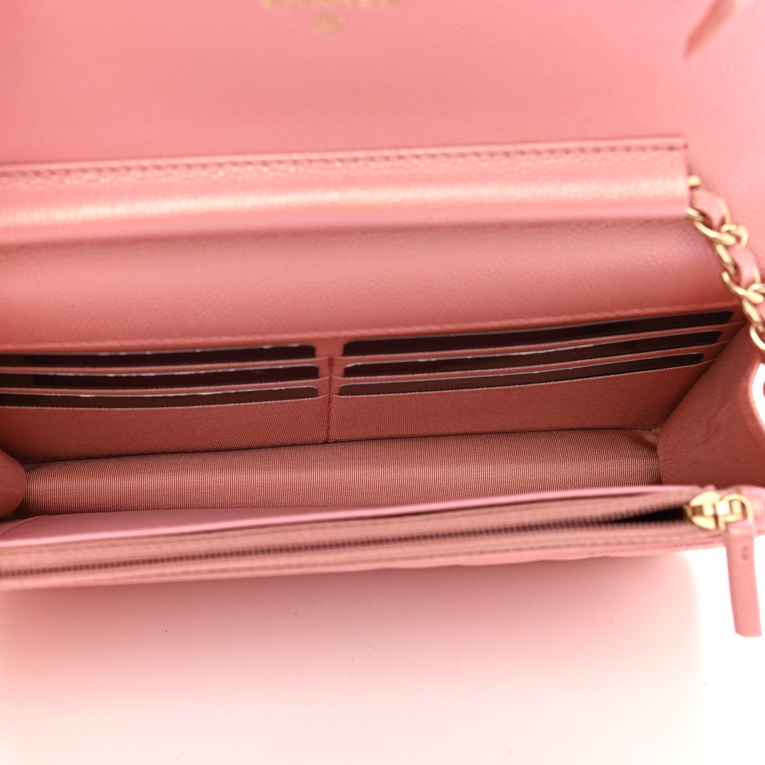 Chanel Iridescent Caviar Quilted Wallet on Chain WOC Rose Pink 5 of 10
