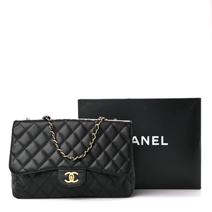 Chanel Caviar Quilted Jumbo Single Flap Black 12 of 12