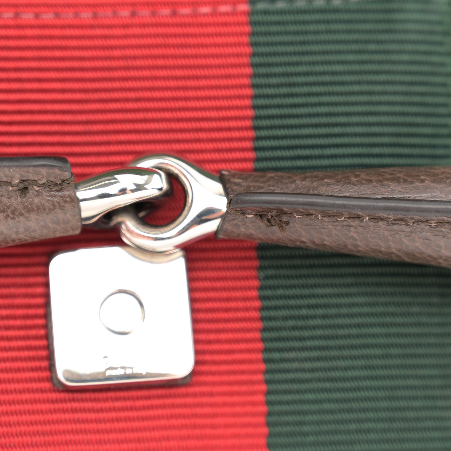 Monogram Textured Dollar Calfskin Heavy Grosgrain Web Small Maxi Horsebit Chain Shoulder Bag Beige Ebony New Acero