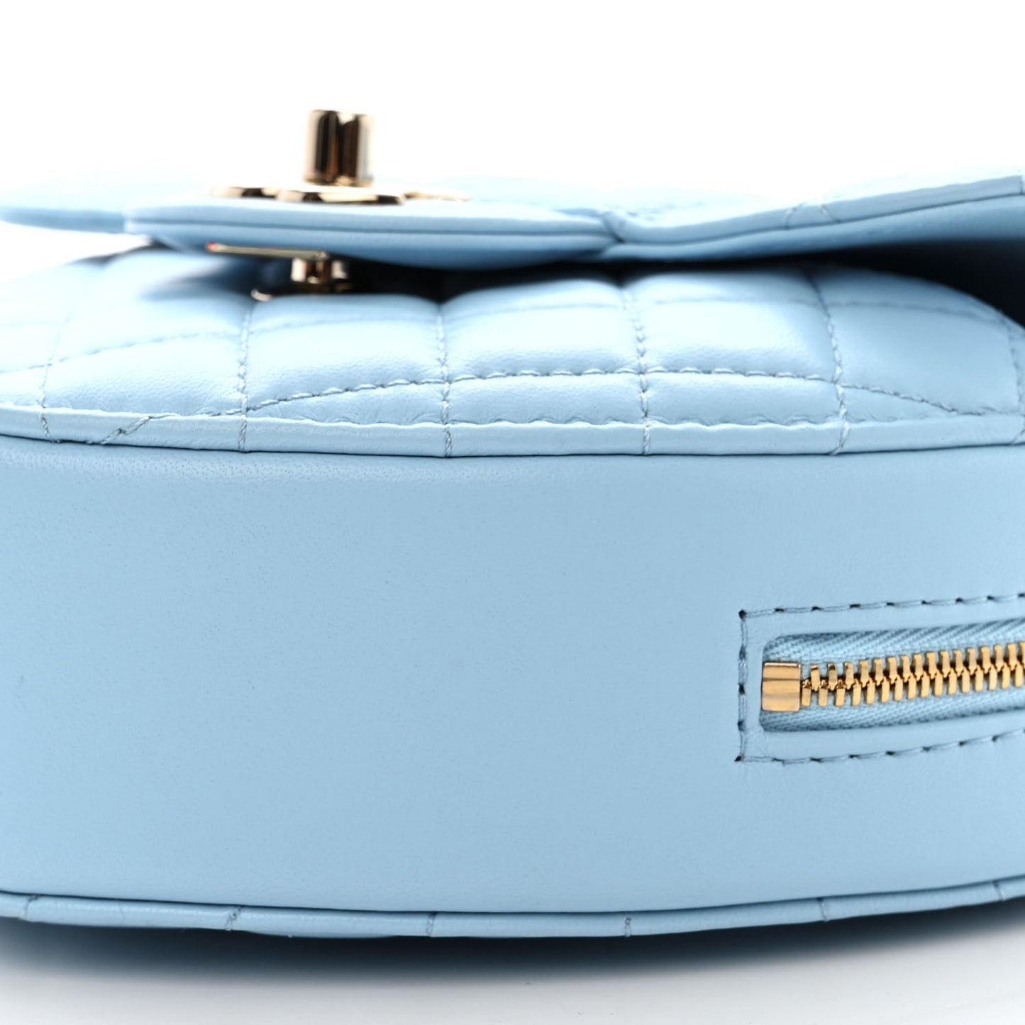 Lambskin Quilted CC In Love Heart Bag Light Blue